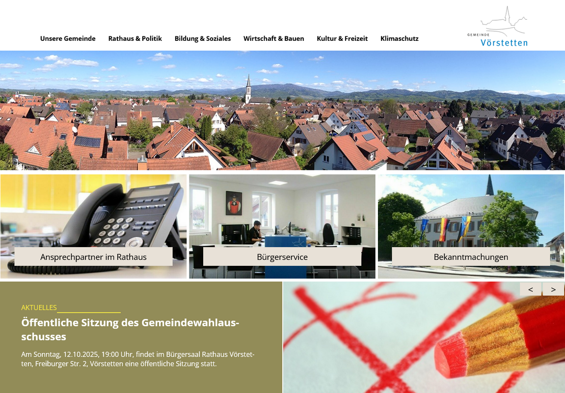 Startseite der Gemeinde Vrstetten