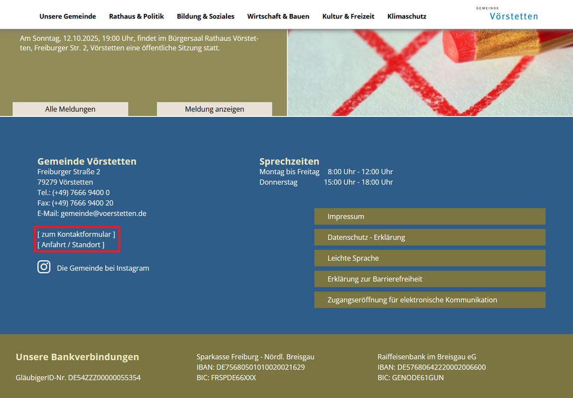 Kontakt zur Gemeinde