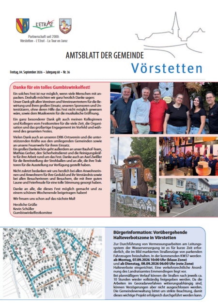 Amtsblatt der Gemeinde Vörstetten KW 36/2026 Amtsblatt der Gemeinde Vörstetten KW 36/2026